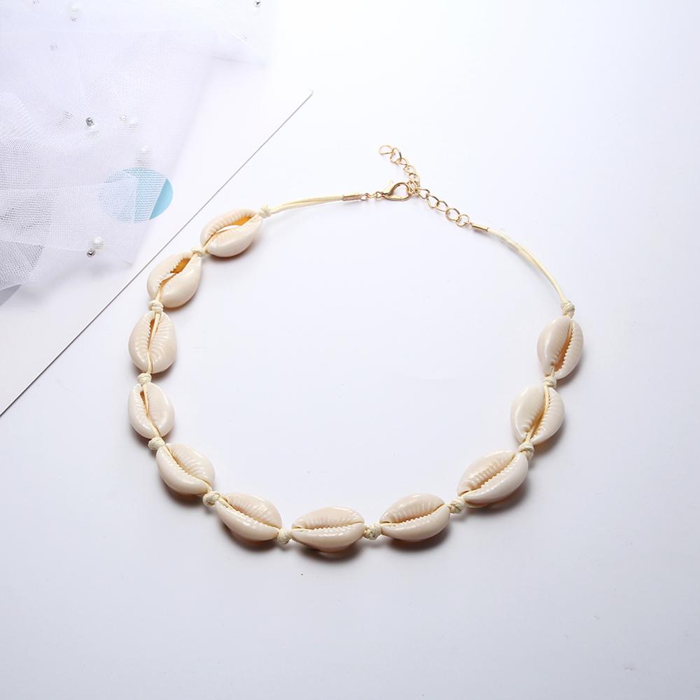 Bohemian Necklaces Natural Shells Braided Choker Chain Rope