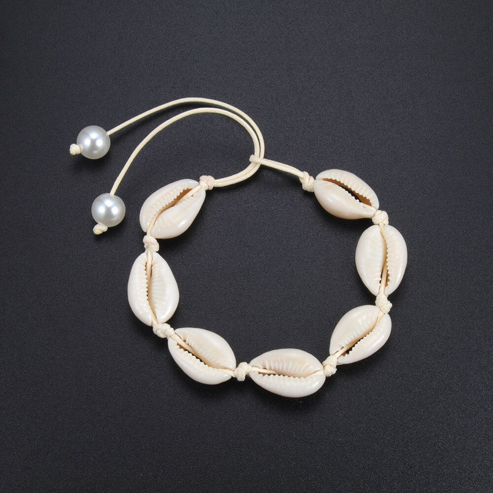 Bohemian Bracelets Anklets Natural Shell Chain Braided