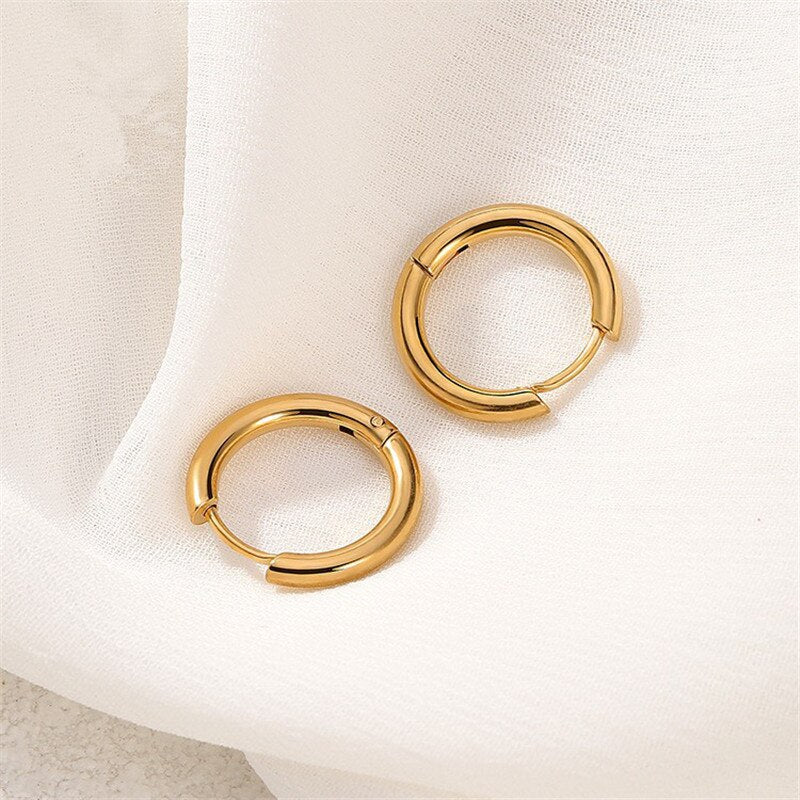 5pcs/lot Stainless Steel Circle Hoop Earrings