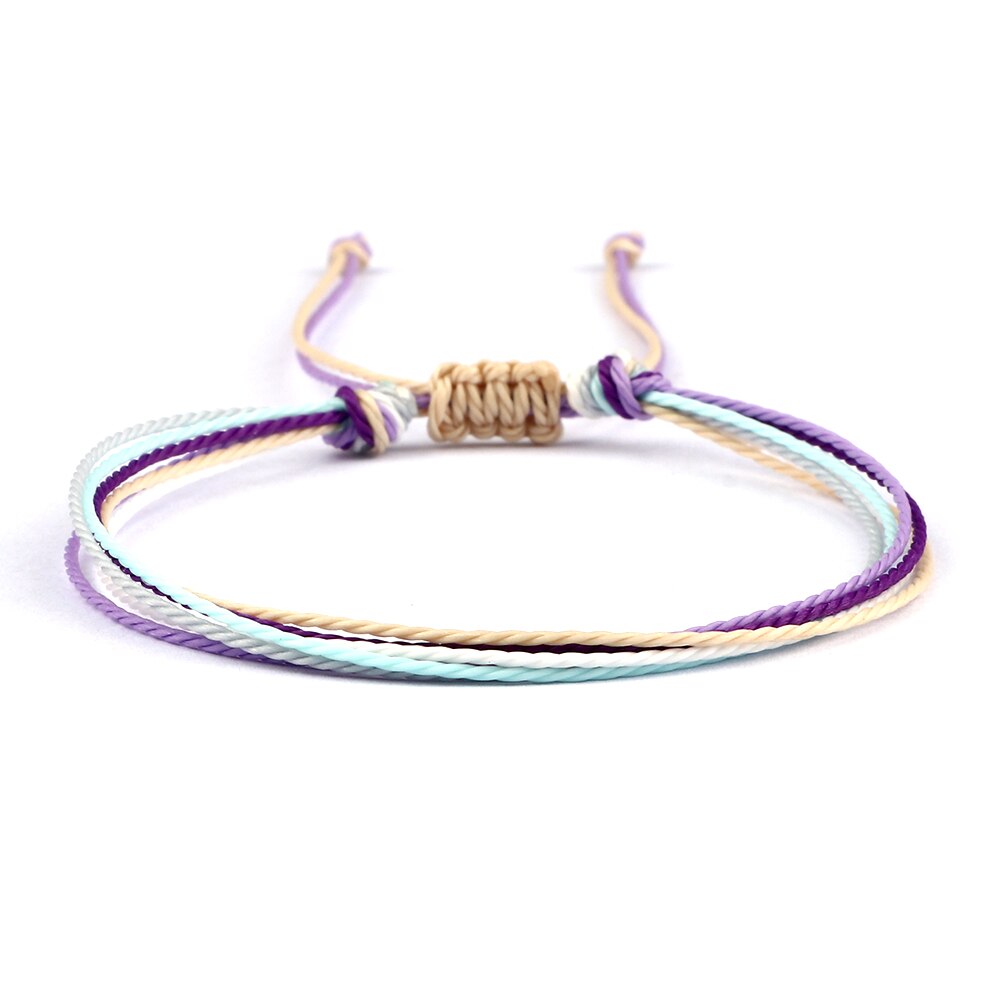 Fashion 13 Styles Colorful Wax Line Braided Bracelet Women Men Adjustable Bangles Jewelry Gift for Friend Charm Couple Pulsera