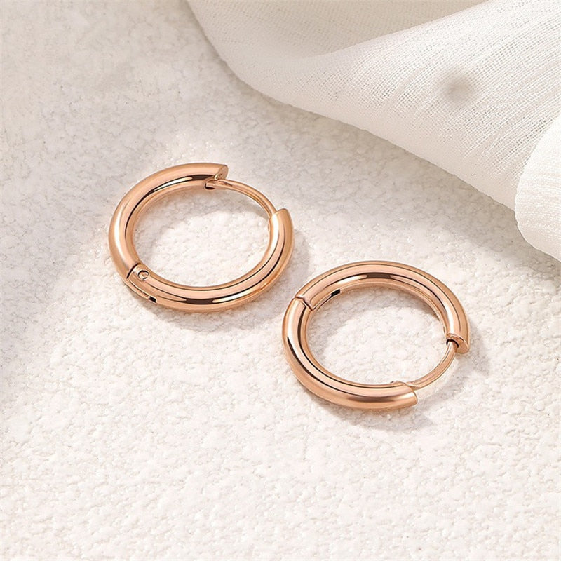 5pcs/lot Stainless Steel Circle Hoop Earrings