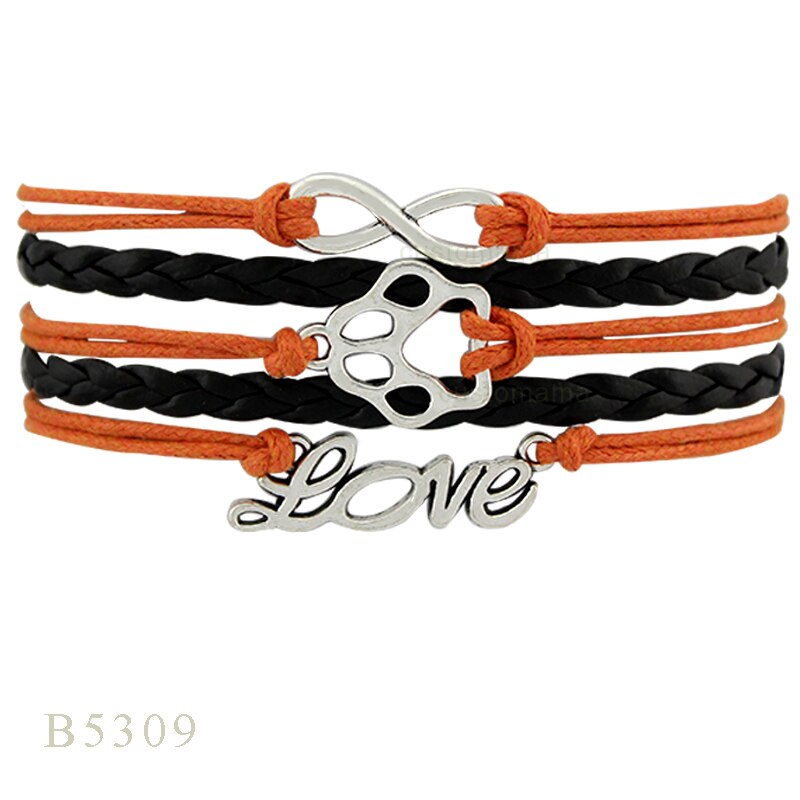 Dog Paw Infinity Love Charm Bracelets