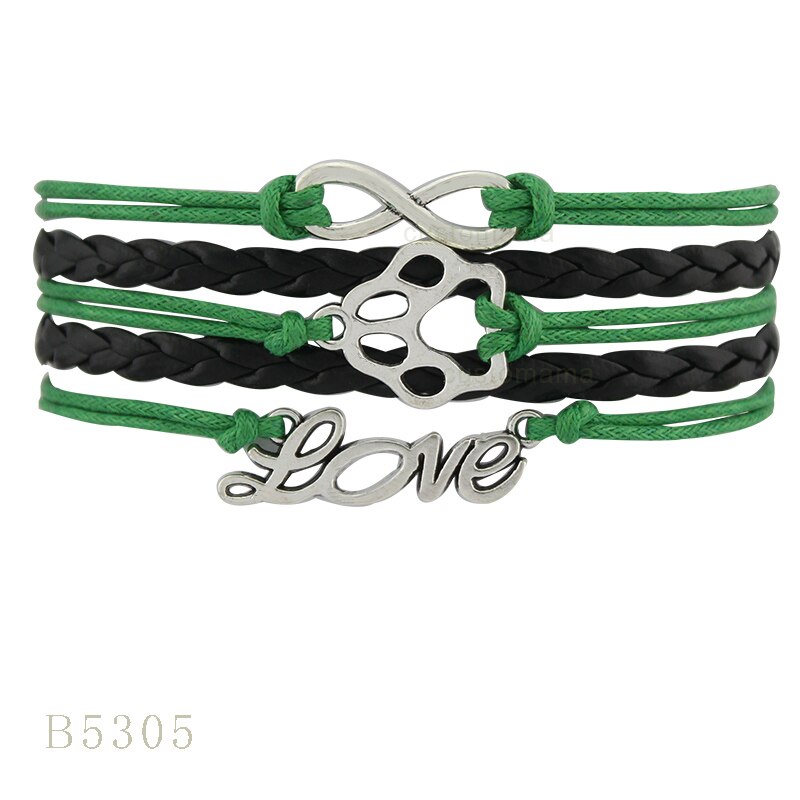 Dog Paw Infinity Love Charm Bracelets