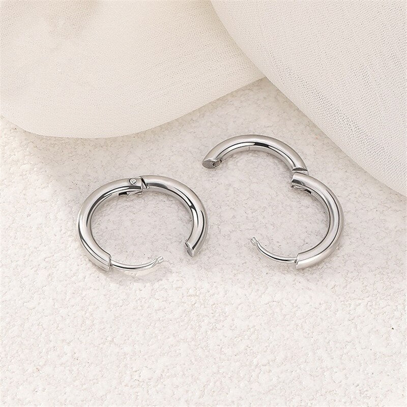 5pcs/lot Stainless Steel Circle Hoop Earrings