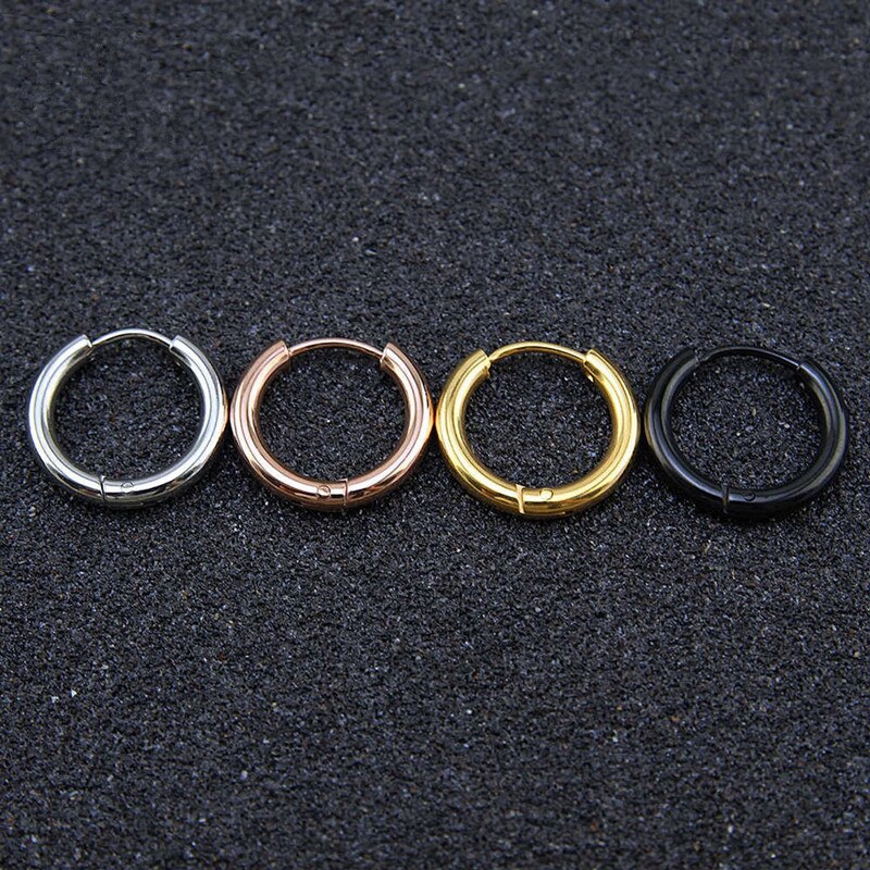 5pcs/lot Stainless Steel Circle Hoop Earrings