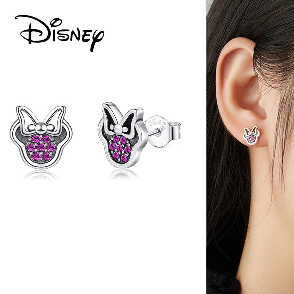 Disney Mickey Mouse Silver Heart Earring, Pumpkin Coach Stud Earrings, Butterfly Earrings