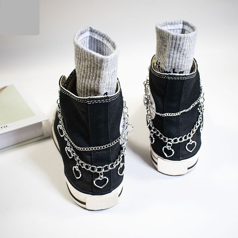 1PCS Charm Tassel Heart Pendant Boot Shoe Chain Sneakers Trendy Sports Shoes Chain Party Jewelry Gift