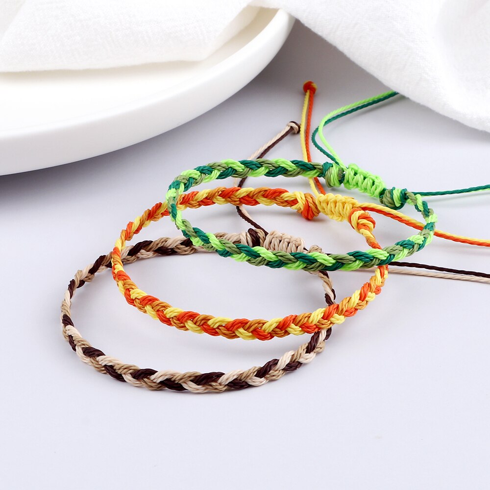 Wax Line Braided Bracelet Handmade Boho Thread Couple Bracelet