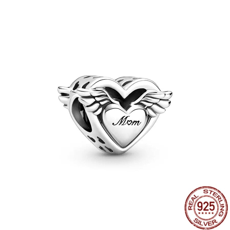 Happy family Couples Propose Clover Heart Charm 925 Sterling Silver Bead Fit Original Pandora Bracelet DIY Jewelry Gift