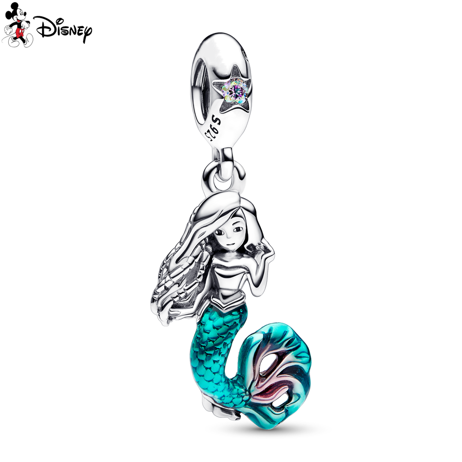 Disney Sterling Silver Spiderman; Star Wars, Mermaid Charms Bracelet