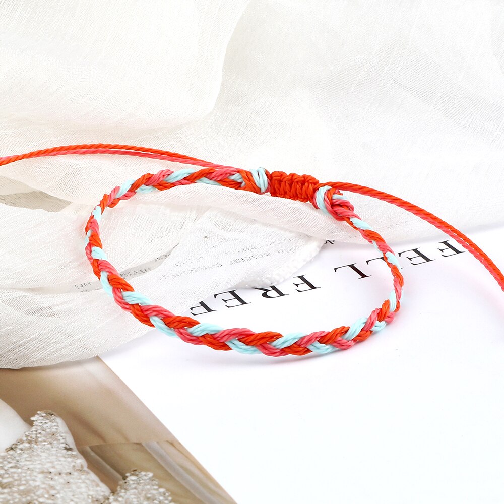 Wax Line Braided Bracelet Handmade Boho Thread Couple Bracelet