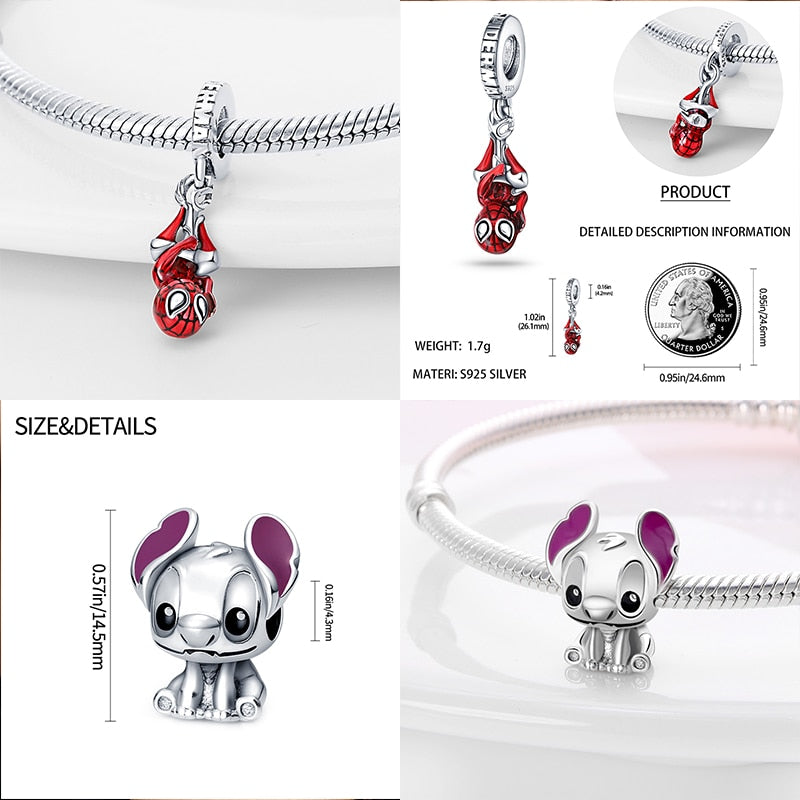 Disney, Tinker bell, multiple other Charms Fits Pandora Bracelet Necklace