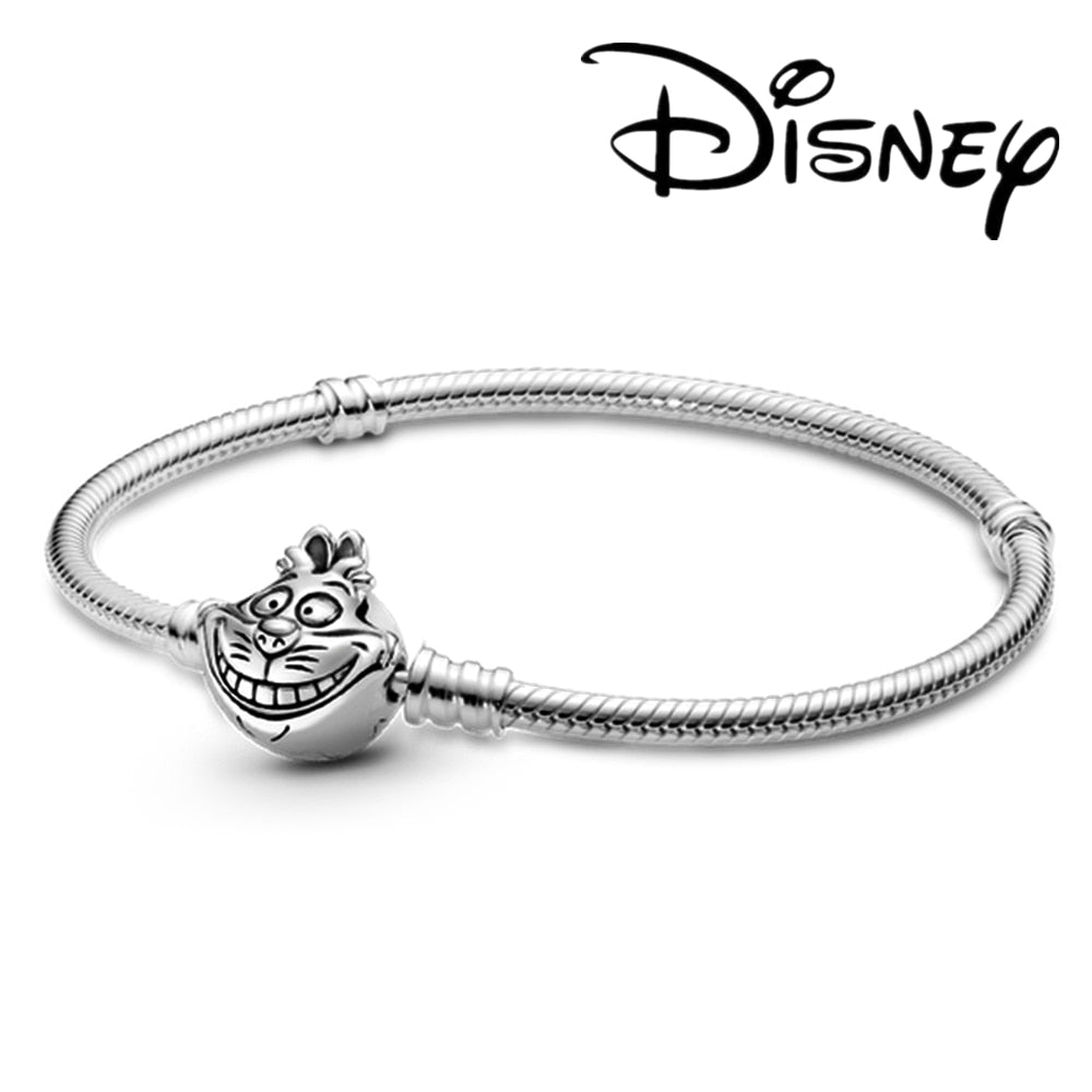 Disney Sterling Silver Bracelet Mickey Mouse Heart Bracelet Charms