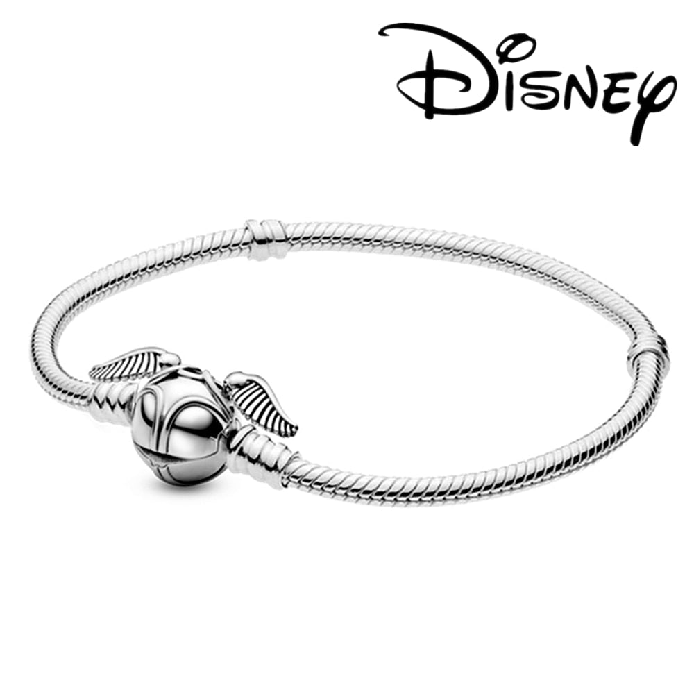 Disney Sterling Silver Bracelet Mickey Mouse Heart Bracelet Charms