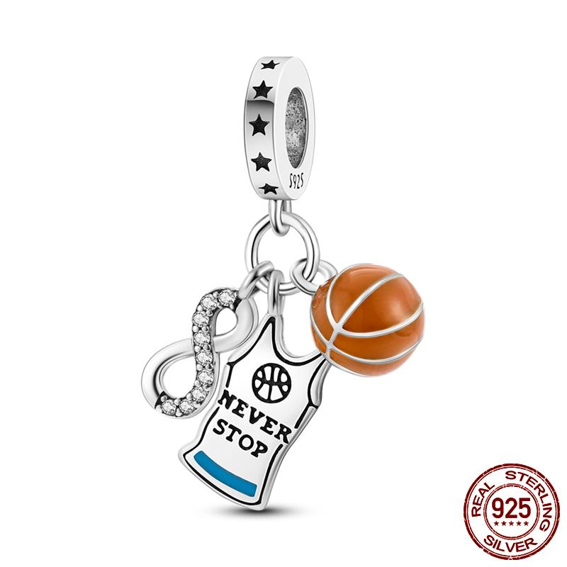 2022 World Football Sport Soccer Dumbbell Yoga Dangle Charm fits Bracelet Necklace