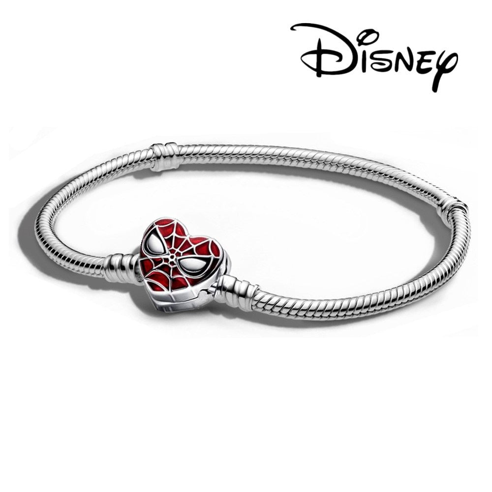 Disney Sterling Silver Bracelet Mickey Mouse Heart Bracelet Charms