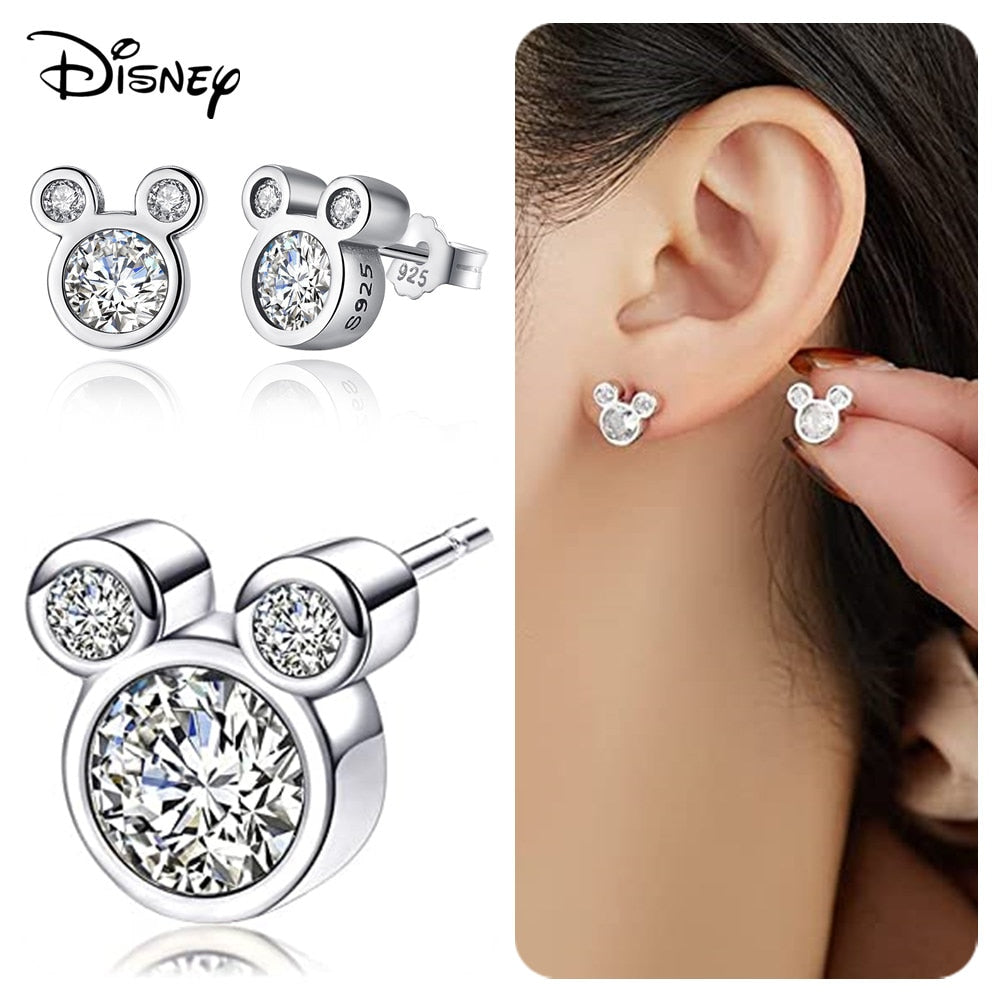 Disney Mickey Mouse Silver Heart Earring, Pumpkin Coach Stud Earrings, Butterfly Earrings