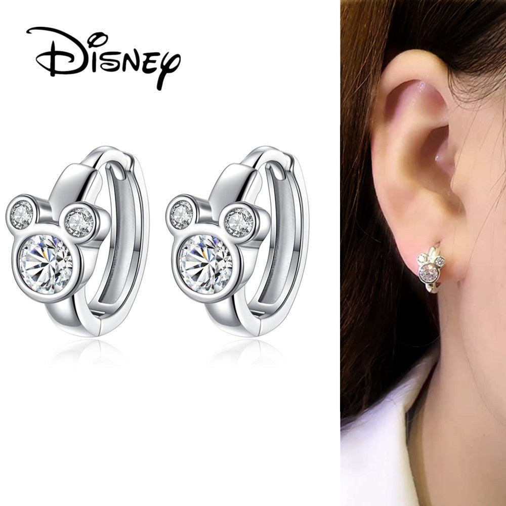 Disney Mickey Mouse Silver Heart Earring, Pumpkin Coach Stud Earrings, Butterfly Earrings