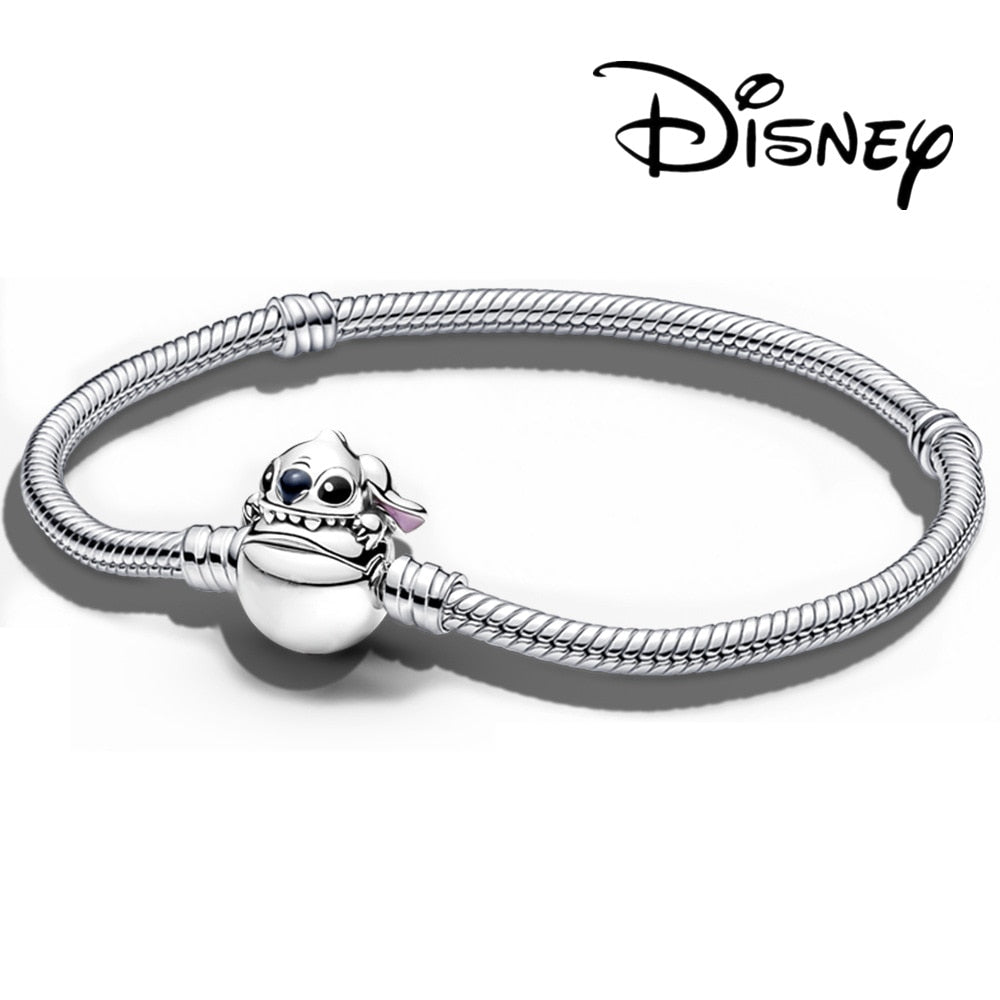 Disney Sterling Silver Bracelet Mickey Mouse Heart Bracelet Charms