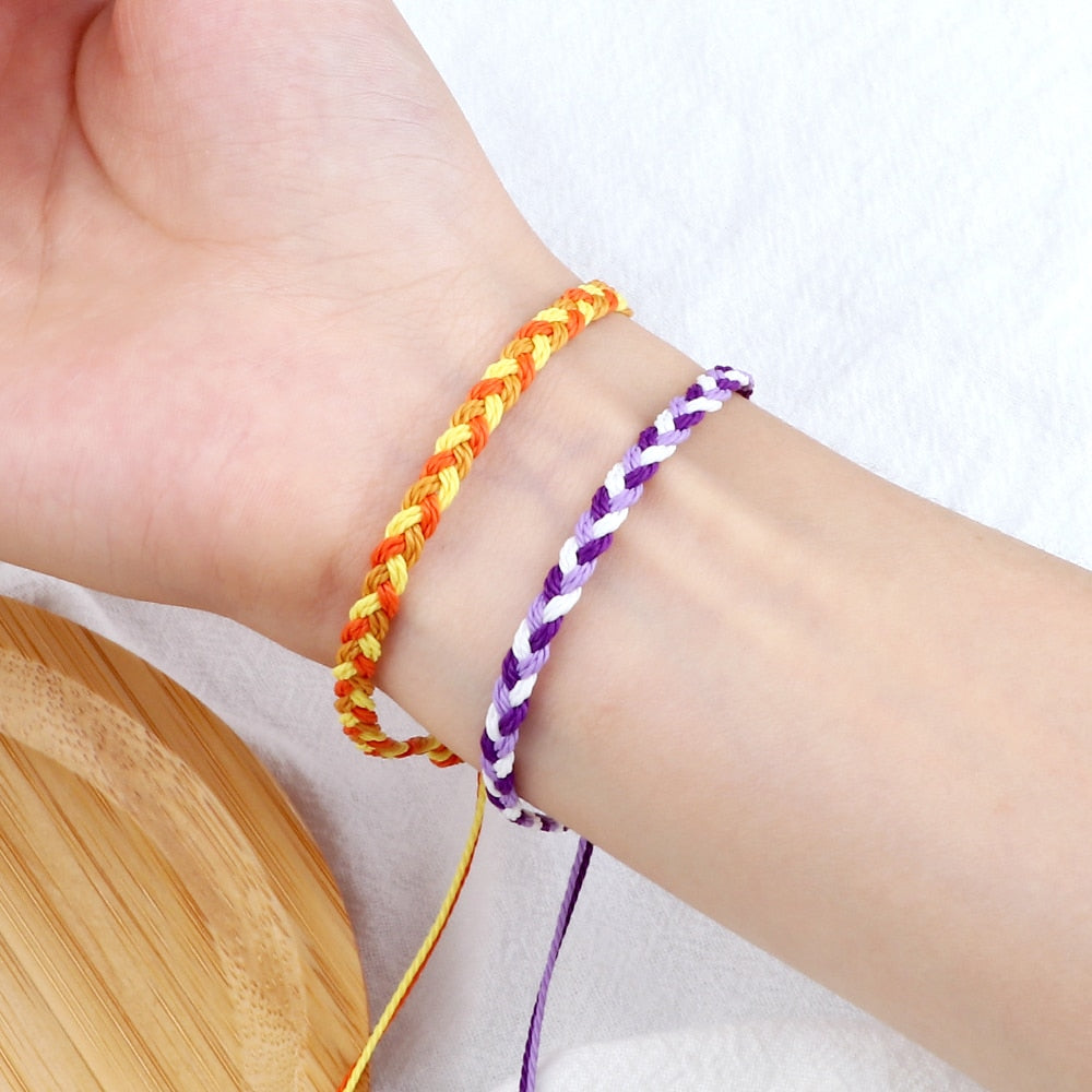 Wax Line Braided Bracelet Handmade Boho Thread Couple Bracelet