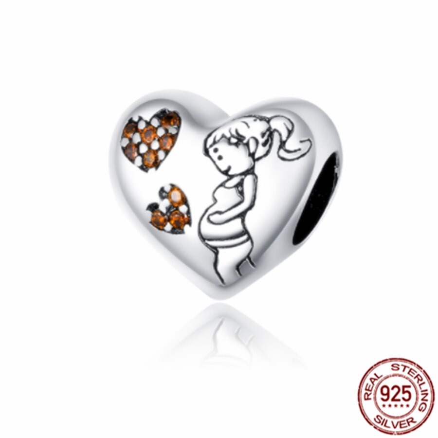 Happy family Couples Propose Clover Heart Charm 925 Sterling Silver Bead Fit Original Pandora Bracelet DIY Jewelry Gift