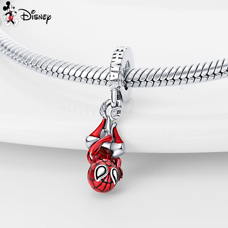 Disney Sterling Silver Spiderman; Star Wars, Mermaid Charms Bracelet