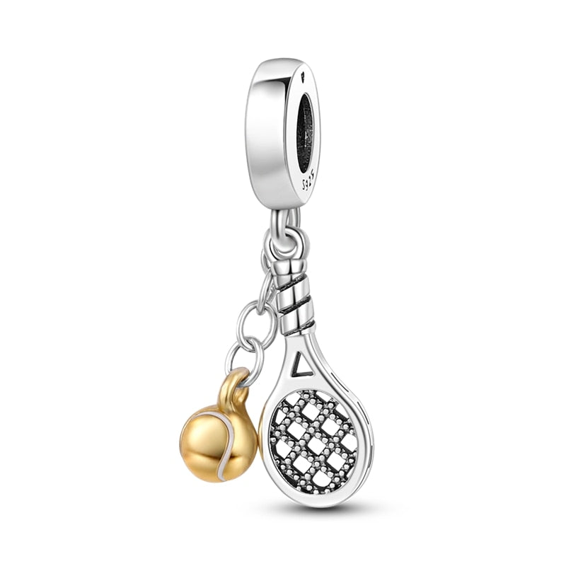 2022 World Football Sport Soccer Dumbbell Yoga Dangle Charm fits Bracelet Necklace