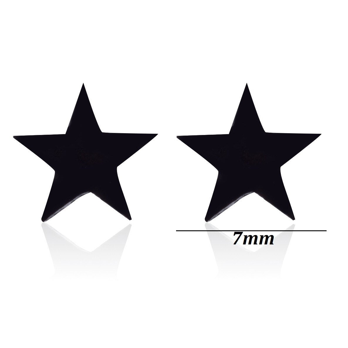 Fashion Stainless Steel Love Star Pentagram Triangle Stud Earrings Simple