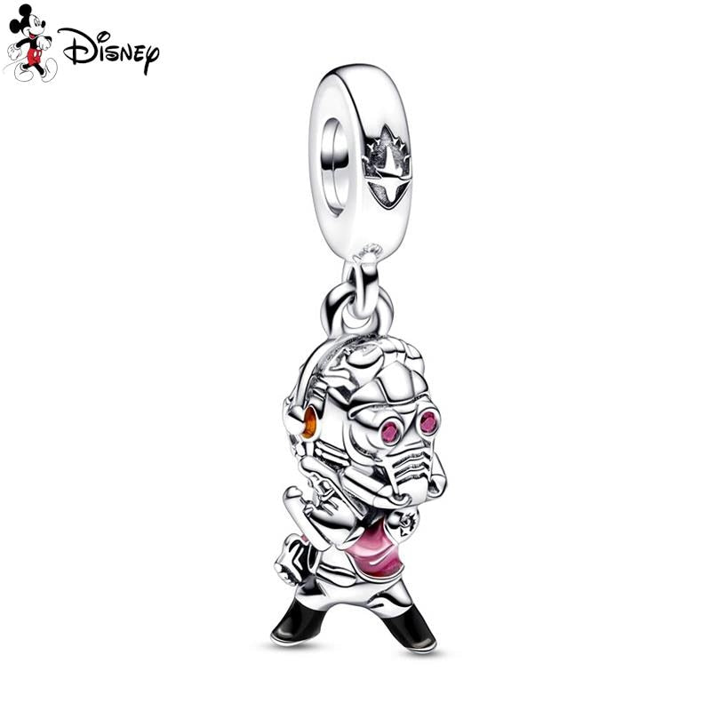 Disney Sterling Silver Spiderman; Star Wars, Mermaid Charms Bracelet