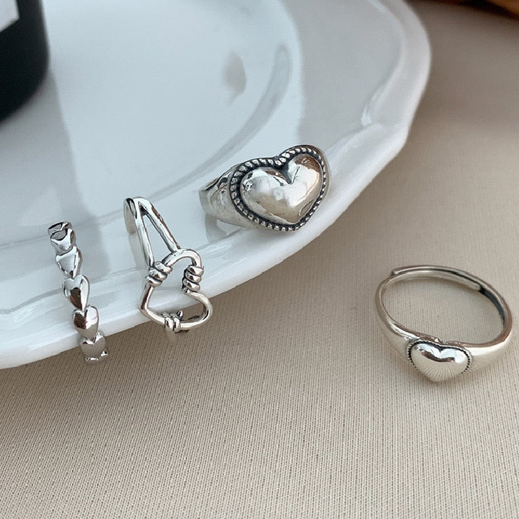 Trendy Butterfly Metal Punk Rings Set