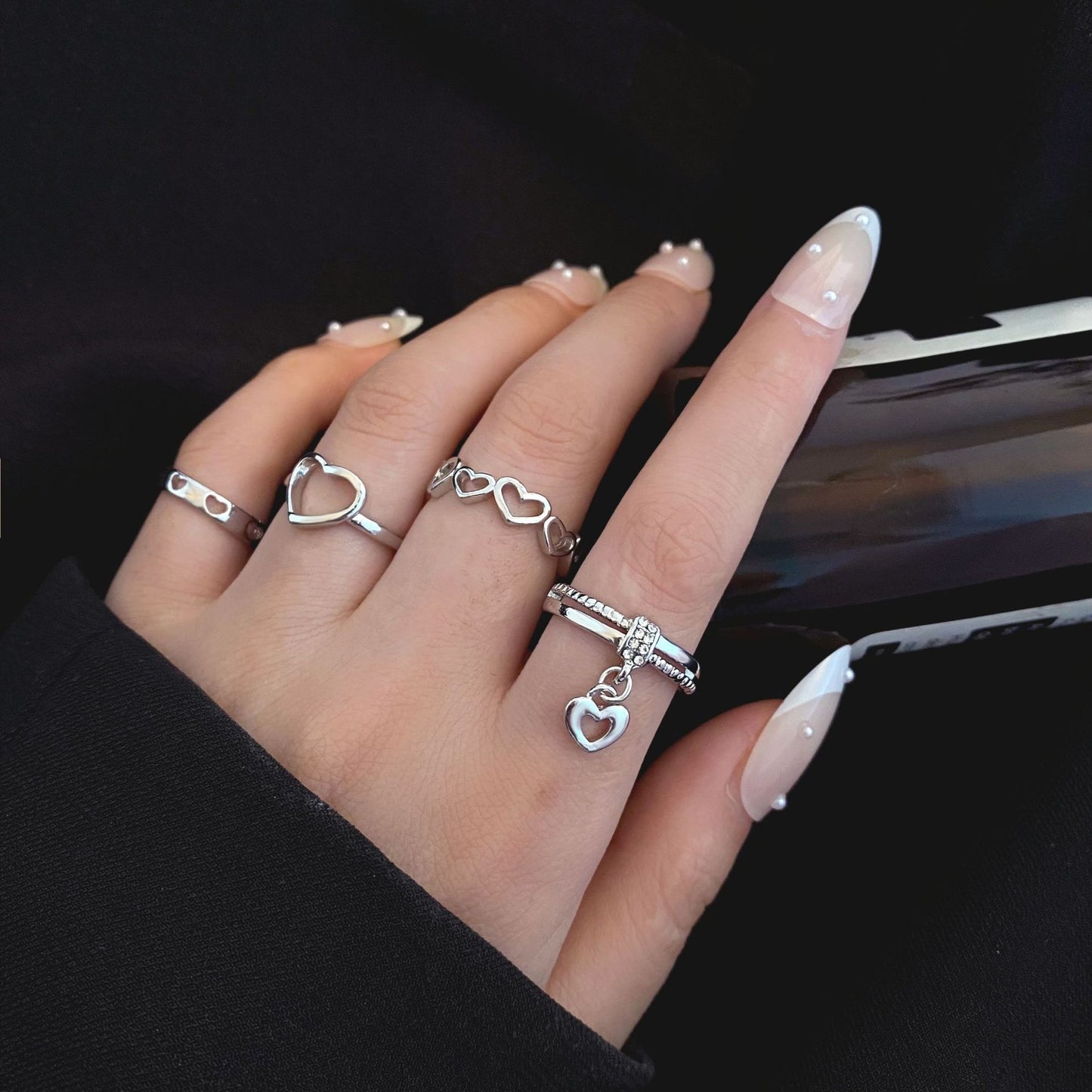 Trendy Butterfly Metal Punk Rings Set