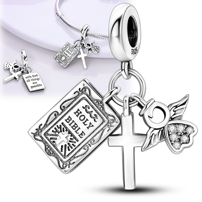 100% Silver Paris Tower Pyramid Travel Country Flag Charm for Bracelet/Necklace