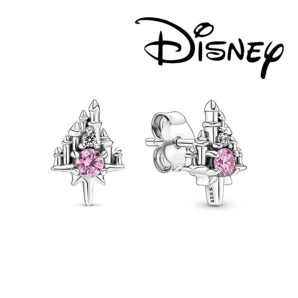 Disney Mickey Mouse Silver Heart Earring, Pumpkin Coach Stud Earrings, Butterfly Earrings