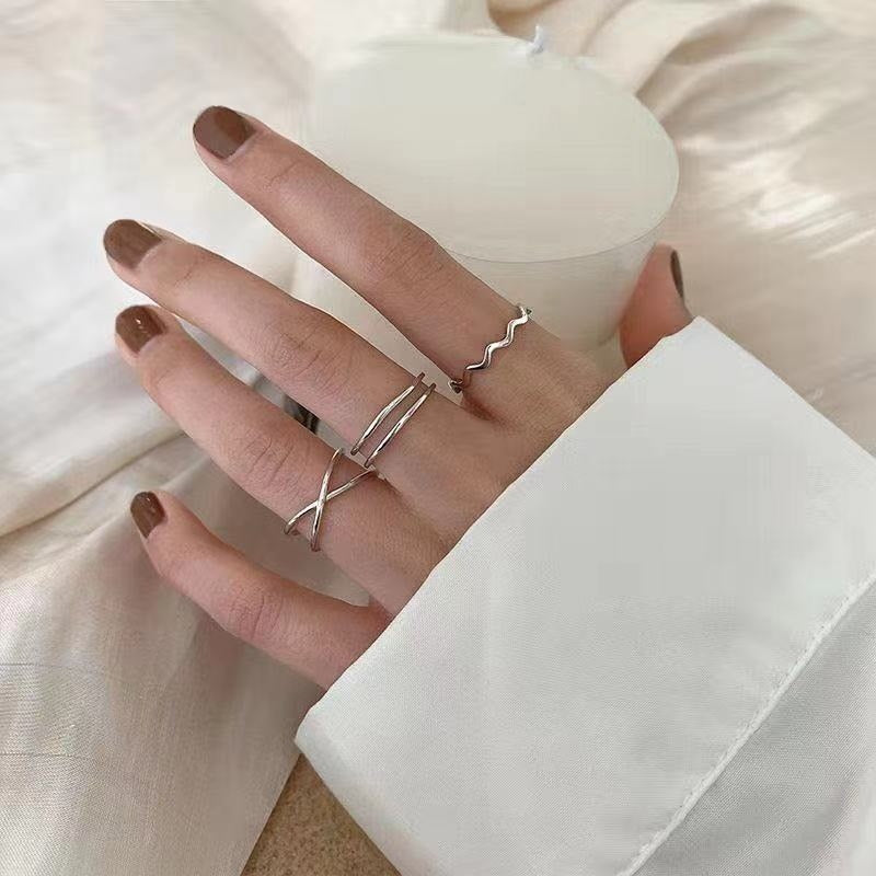 Trendy Butterfly Metal Punk Rings Set