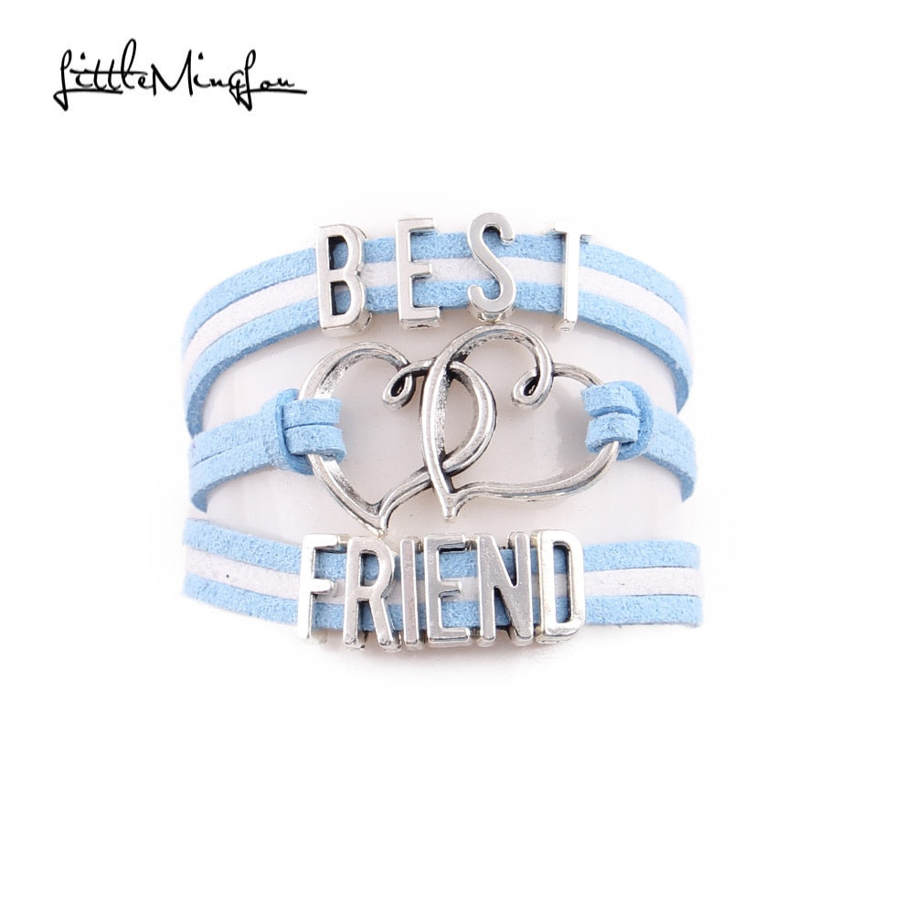 Best Friend bracelet heart charm suede wrap men bracelets &amp; bangles for women jewelry best friend gift