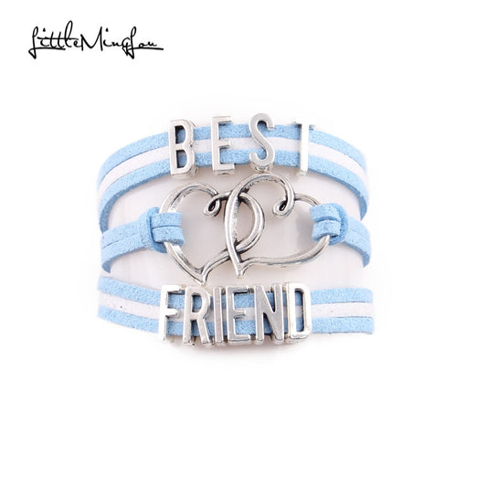 Best Friend bracelet heart charm suede wrap men bracelets &amp; bangles for women jewelry best friend gift