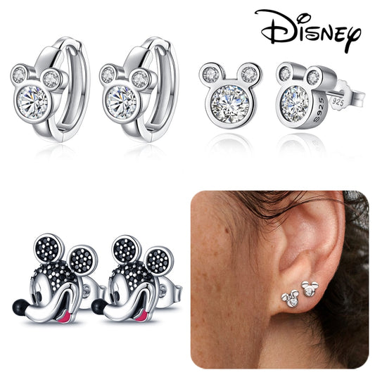 Disney Mickey Mouse Silver Heart Earring, Pumpkin Coach Stud Earrings, Butterfly Earrings